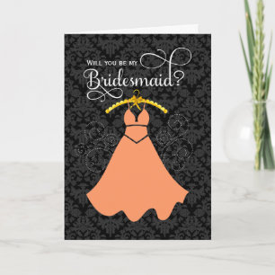 Will You Be My Bridesmaid Peach Invitation