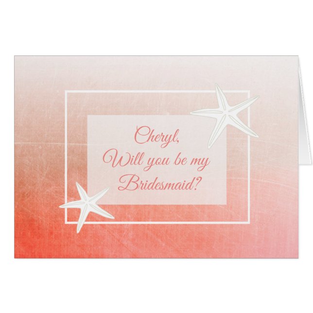 Will you be my Bridesmaid Personalized Card (Front Horizontal)