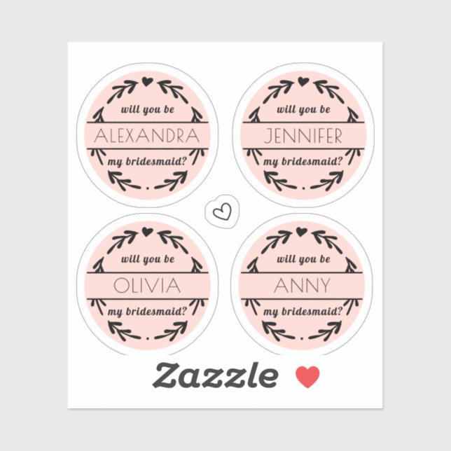 Will You Be My Bridesmaid Personalized Name (Sheet)