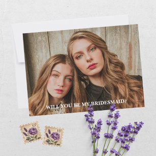 Will You Be My Bridesmaid Photo Calendar Card