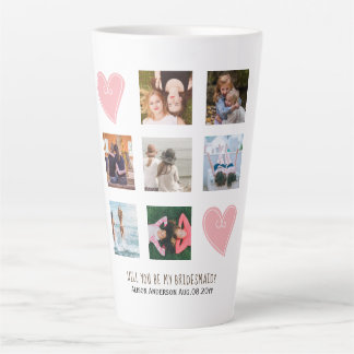 Will You Be My Bridesmaid PHOTO COLLAGE BFF Gift Latte Mug
