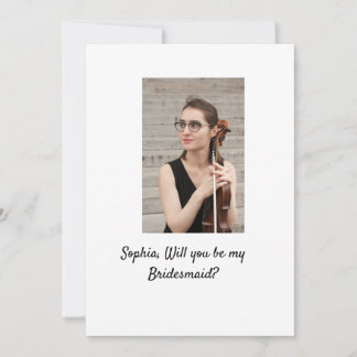 Will you be my Bridesmaid photo elegant modern  Invitation