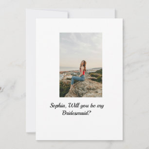 Will you be my Bridesmaid photo elegant modern Invitation