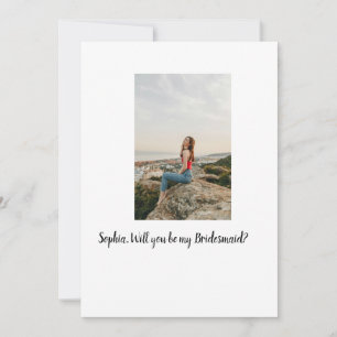 Will you be my Bridesmaid photo elegant modern Invitation