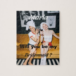 Will you be my bridesmaid photo proposal gift jigsaw puzzle