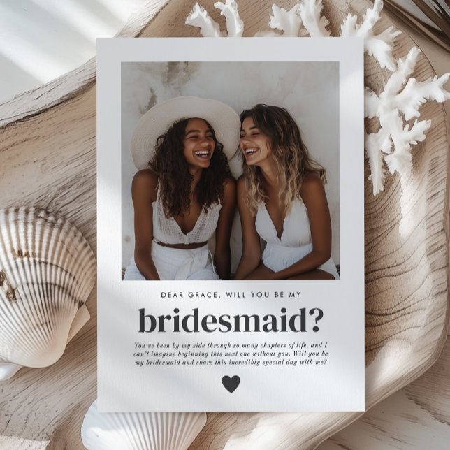 Will You Be My Bridesmaid Photo Proposal Invitation (Will You Be My Bridesmaid Photo Proposal Card)