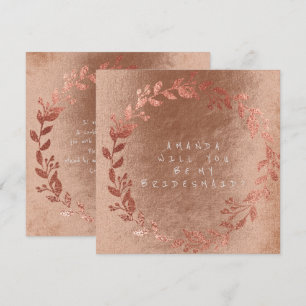 Will You Be My Bridesmaid Pink Gold Champaign Invitation