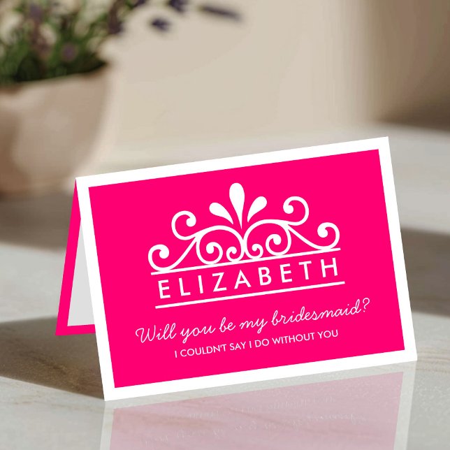 Will You Be My Bridesmaid? Pink Tiara Card (Creator Uploaded)