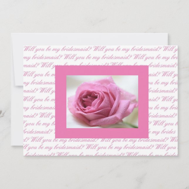 Will you be my bridesmaid pink white invitation (Front)