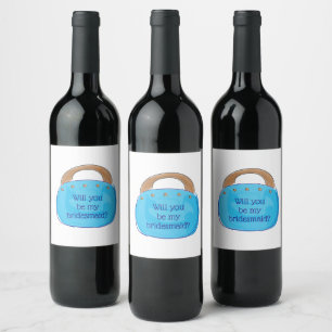Will You Be My Bridesmaid Preppy Bermuda Bag Purse Wine Label