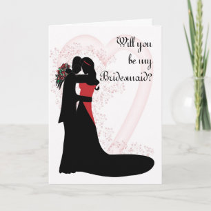 Will you be my Bridesmaid pretty silhouette Invitation