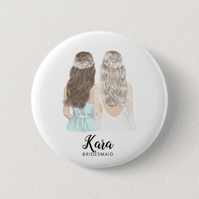 Will You Be My Bridesmaid Proposal Badge 2 Inch Round Button (Front)