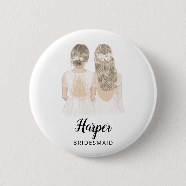 Will You Be My Bridesmaid Proposal Badge 2 Inch Round Button (Front)