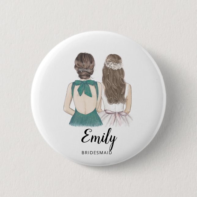 Will You Be My Bridesmaid Proposal Badge 2 Inch Round Button (Front)