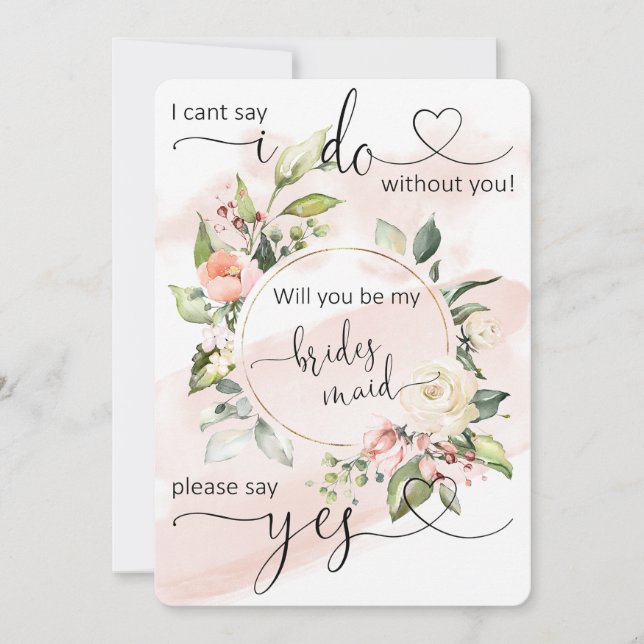 Will you Be my Bridesmaid Proposal card (Front)