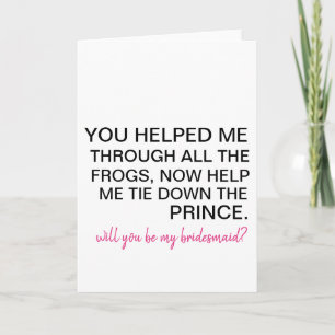 will you be my bridesmaid proposal card wedding