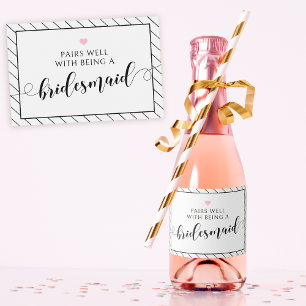 Will you be my bridesmaid proposal champagne label