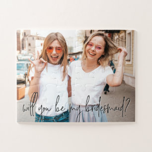 Will you be my bridesmaid proposal custom photo jigsaw puzzle