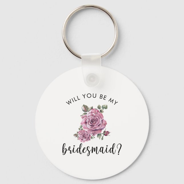 Will you be my Bridesmaid Proposal heartfelt Keychain (Front)