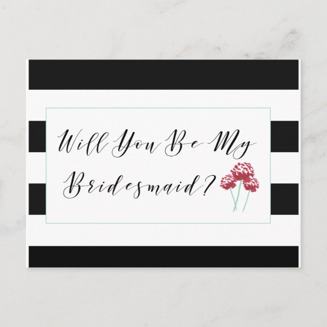 Will You Be My Bridesmaid Proposal Invitation Postcard (Front)