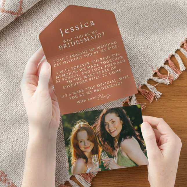 Will You Be My Bridesmaid Proposal Letter Photo All In One Invitation (Pop the question to your bridal party with this Will You Be My Bridesmaid Proposal Letter!)