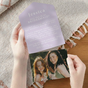 Will You Be My Bridesmaid Proposal Letter Photo All In One Invitation