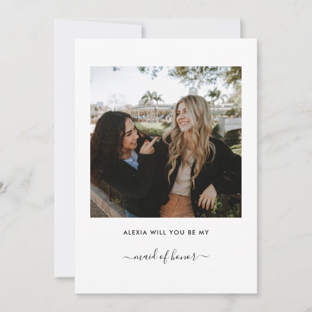 Will You Be My Bridesmaid Proposal Minimalist Cute Invitation (Front)