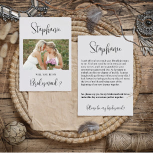 Will You Be My Bridesmaid Proposal Photo Card