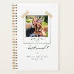 Will You Be My Bridesmaid? Proposal Planner<br><div class="desc">Will You Be My Bridesmaid? Proposal Planner This modern "Will You Be My Bridesmaid?" custom planner features a minimalist design with elegant black-and-white calligraphy, perfect for a stylish bridesmaid proposal. Its simple script and Polaroid photo option make it a personalized, thoughtful gift for her, blending elegance and practicality. This planner...</div>