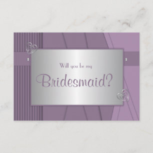 Will you be my bridesmaid Purple Violet & Silver Invitation