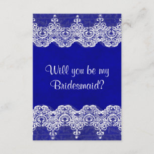 Will You Be My Bridesmaid? Rustic Burlap & Lace Invitation