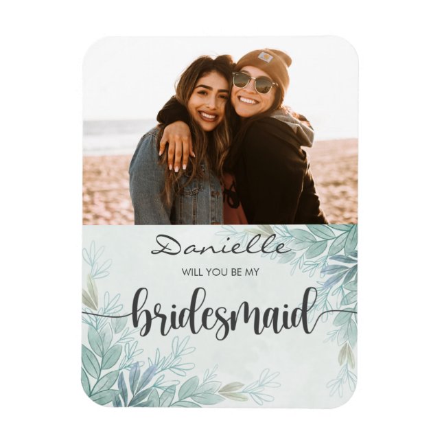 Will You Be My Bridesmaid sage green Magnet (Vertical)