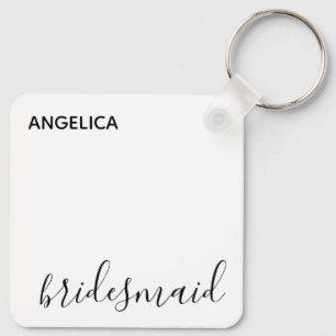 Will you be my bridesmaid simple pastel pink gold keychain