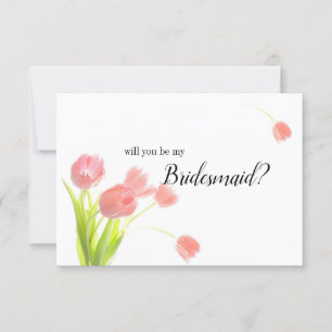 Will You Be My Bridesmaid Soft Pink Tulips