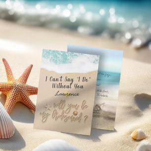 Will You Be My Bridesmaid Summer Beach Starfish Invitation