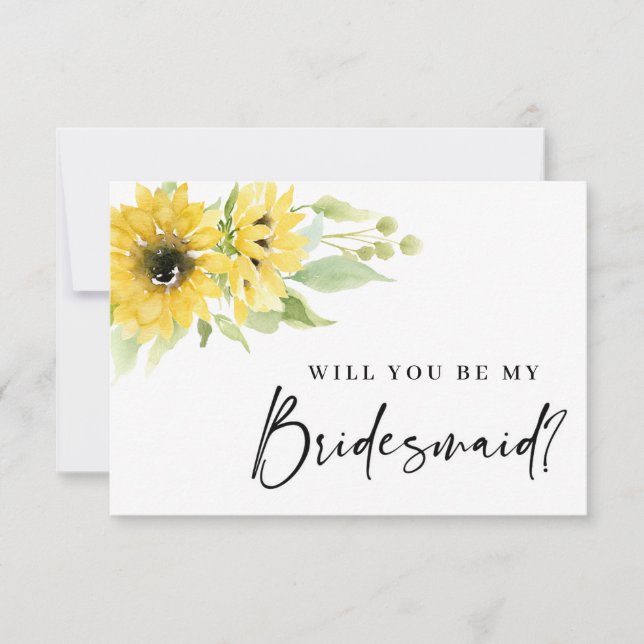 Will you be my Bridesmaid sunflower card (Front)