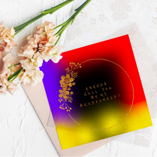 Will You Be My Bridesmaid Tropical Green Velvet In Invitation (Creator Uploaded)