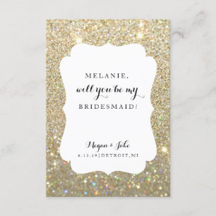 Will You Be My Bridesmaid -Wedding Day Fab Glitter Invitation