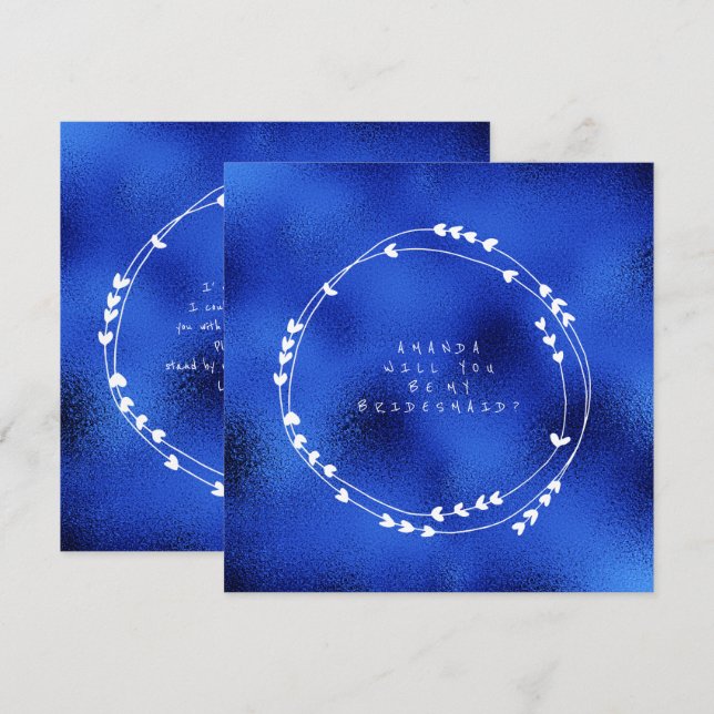 Will You Be My Bridesmaid White Sapphire Glass Invitation (Front/Back)