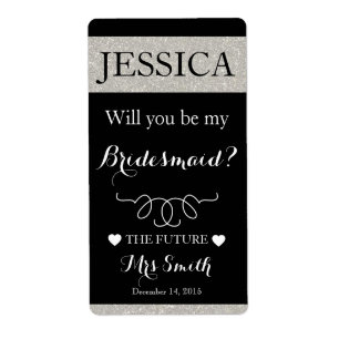 Will you be my bridesmaid wine bottle label