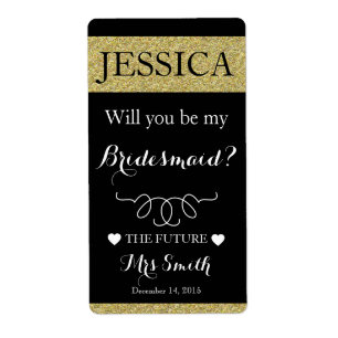 Will you be my bridesmaid wine bottle label