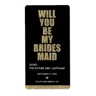 Will You Be My Bridesmaid? WINE LABEL