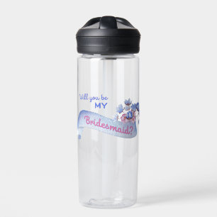 Will You Be My Bridesmaid with Flowers  Water Bottle