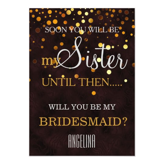 Will you be my bridesmaid? Wooden Background Card