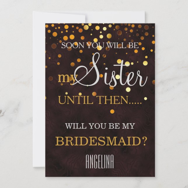 Will you be my bridesmaid? Wooden Background Invitation (Front)
