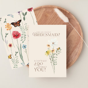 Will You Be My Bridesmaid Yellow Daisy Wildflower  Invitation
