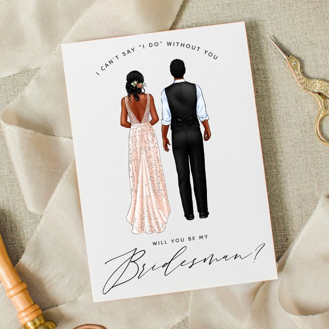 Will You Be My Bridesman? Girls in Gown Invitation (Creator Uploaded)