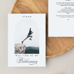 Will you be my Bridesman Minimal Photo Modern Arch Invitation