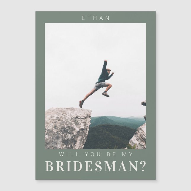 Will you be my Bridesman Minimalist Photo Modern (Front)