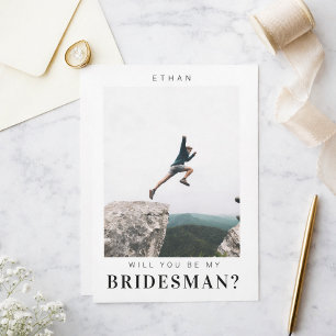 Will you be my Bridesman Minimalist Photo Modern Invitation